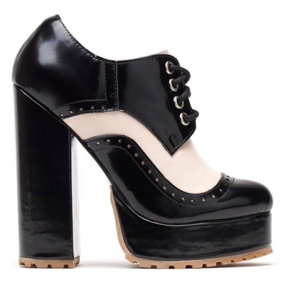 Jeffrey Campbell "Pomeroy" contrast brogue platform heels